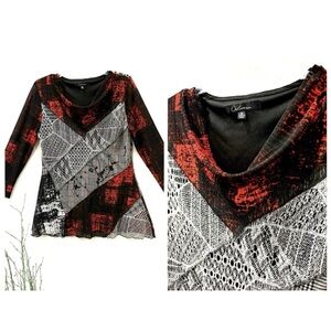 CALESSA WHIMSIGOTH TOP M MAXIMALIST DARK MORI GOTH LUXE LACE GRUNGE STEAM PUNK